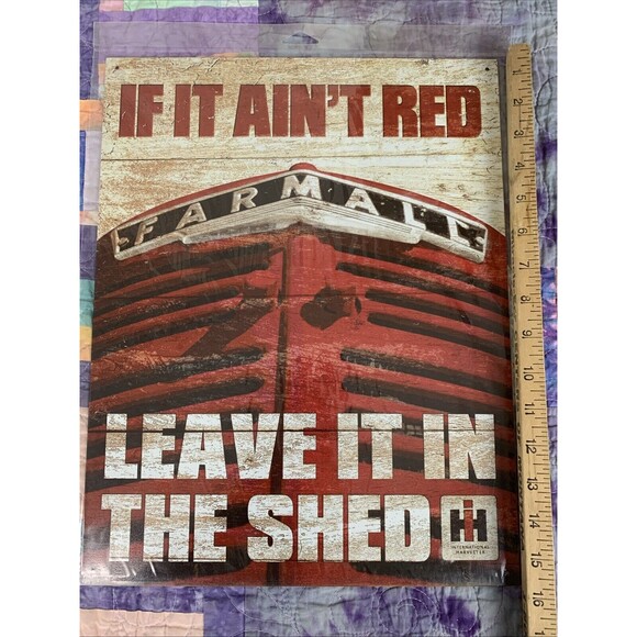 Farmall International Harvesters Metal 12.5x16 Sign Wall Decor Man Cave Garage - Picture 2 of 3